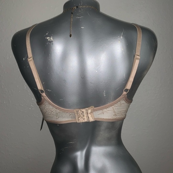 RENE ROFE NUDE BEIGE WIRELESS LIGHTLY PADDED LACE TRIPLE HOOK TSHIRT BRA 34C - Picture 4 of 6